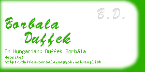 borbala duffek business card