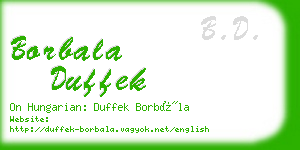 borbala duffek business card